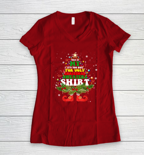 V neck ugly christmas sweater hotsell