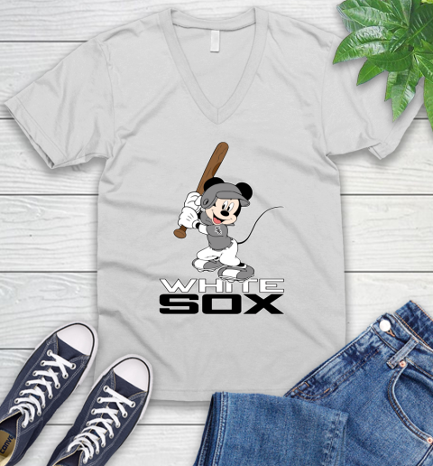 MLB Baseball Chicago White Sox Cheerful Mickey Mouse Shirt V-Neck T-Shirt 2
