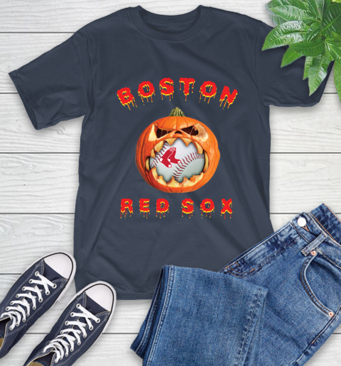MLB Boston Red Sox Halloween Pumpkin Baseball Sports T-Shirt 4