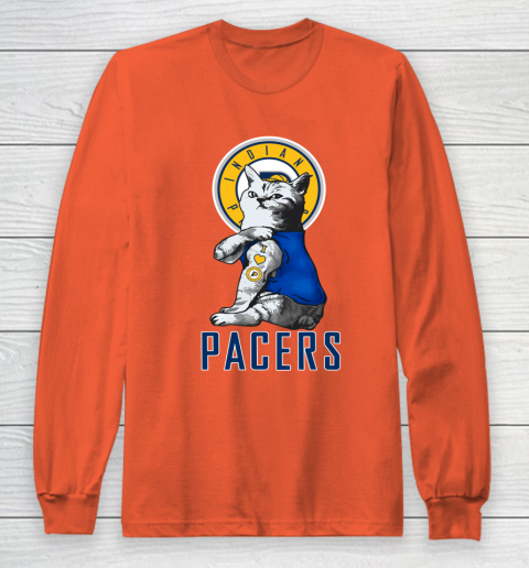 NBA Basketball My Cat Loves Indiana Pacers Long Sleeve T-Shirt 3