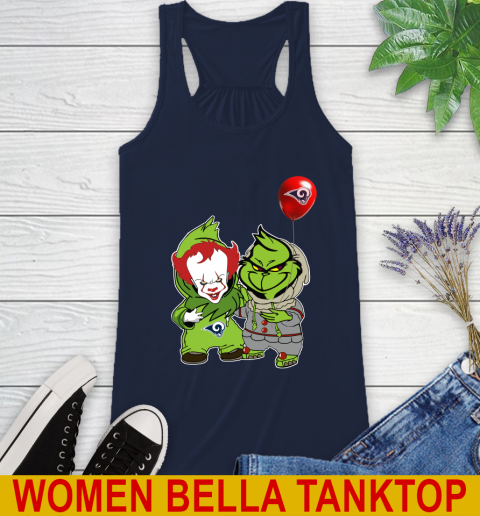 Los Angeles Rams Baby Pennywise Grinch Christmas NFL Football Racerback Tank 11