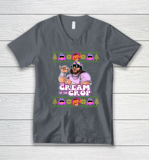 Macho The Cream of The Crop,Wrestling Ugly Christmas V-Neck T-Shirt 3