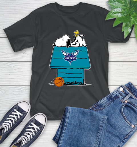 Charlotte Hornets NBA Basketball Snoopy Woodstock The Peanuts Movie T-Shirt 2