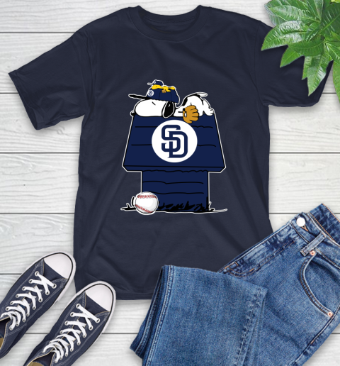 MLB San Diego Padres Snoopy Woodstock The Peanuts Movie Baseball T Shirt T-Shirt 4