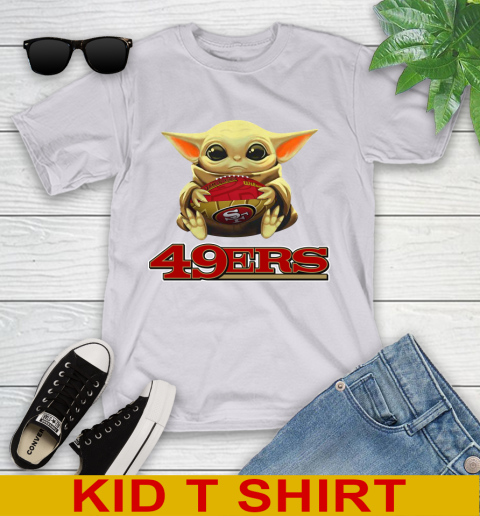 NFL Football San Francisco 49ers Baby Yoda Star Wars Shirt Youth T-Shirt 5