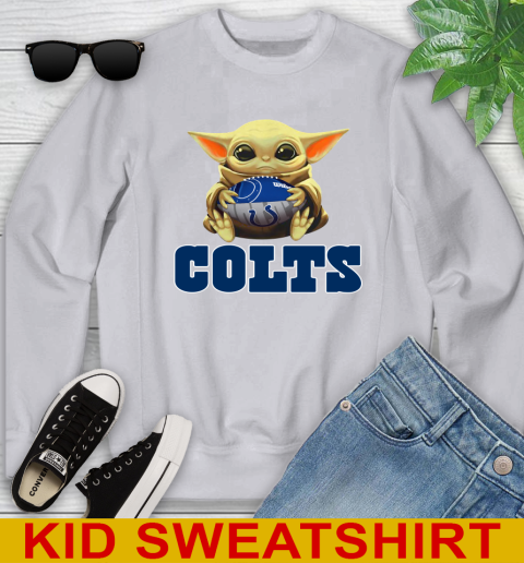 NFL Football Indianapolis Colts Baby Yoda Star Wars Shirt Youth Sweatshirt 4