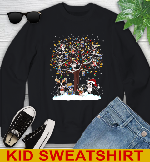 Boston terrier dog pet lover light christmas tree shirt 109