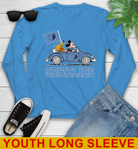 NBA Basketball Memphis Grizzlies Pluto Mickey Driving Disney Shirt Youth Long Sleeve 8