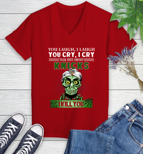 NBA Talk Shit About New York Knicks I Kill You Achmed The Dead Terrorist Jeffrey Dunham Basketball Women's V-Neck T-Shirt 11
