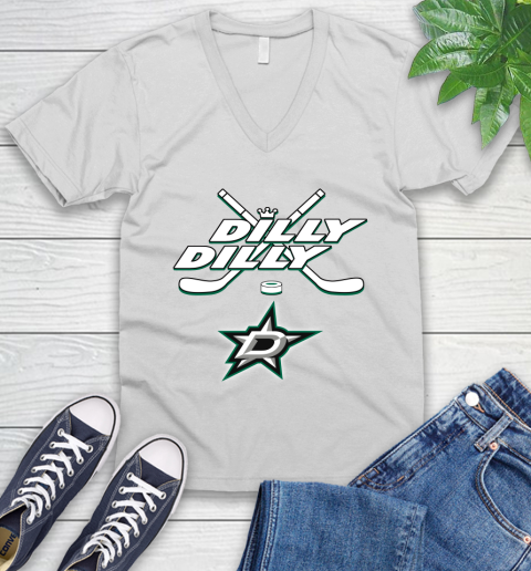 NHL Dallas Stars Dilly Dilly Hockey Sports V-Neck T-Shirt