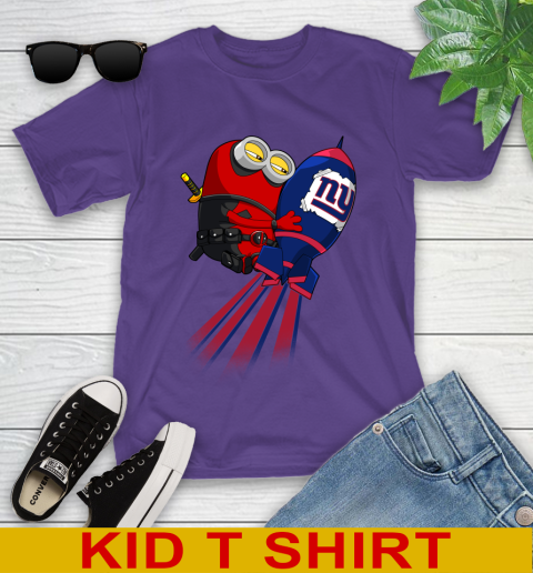 NFL Football New York Giants Deadpool Minion Marvel Shirt Youth T-Shirt 3
