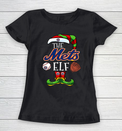 New York Mets Christmas ELF Funny MLB Women's T-Shirt