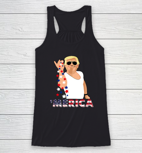 Patriotic Trump Bae 4th of July America Freedom Day Racerback Tank