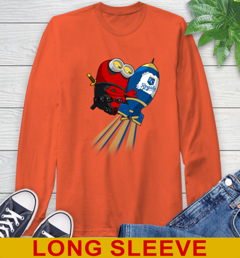 MLB Baseball Kansas City Royals Deadpool Minion Marvel Shirt Long Sleeve T-Shirt 4