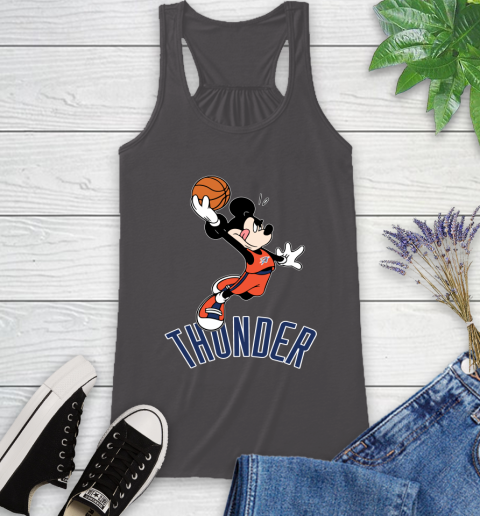 NBA Basketball Oklahoma City Thunder Cheerful Mickey Mouse Shirt Racerback Tank 12