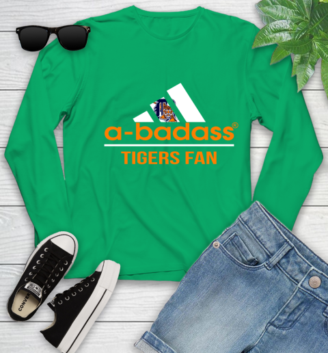 MLB A Badass Detroit Tigers Fan Adidas Baseball Sports Youth Long Sleeve - Image 8