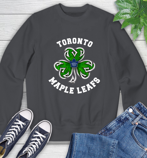 NHL Toronto Maple Leafs Three Leaf Clover St Patrick's Day Hockey Sports Sweatshirt 6