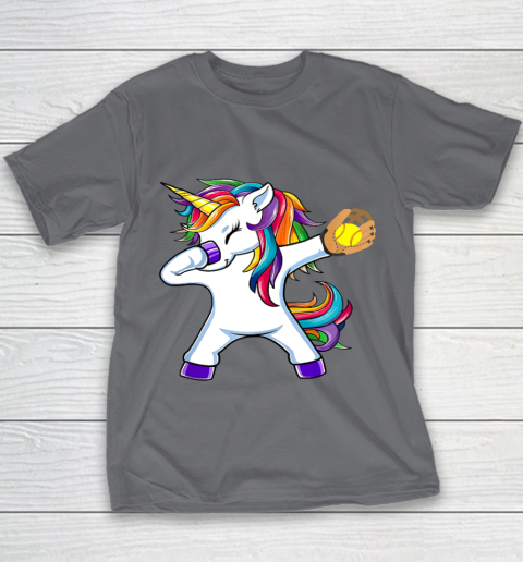 Dabbing Unicorn Softball T Shirt Funny Dab Gift Youth T-Shirt 7
