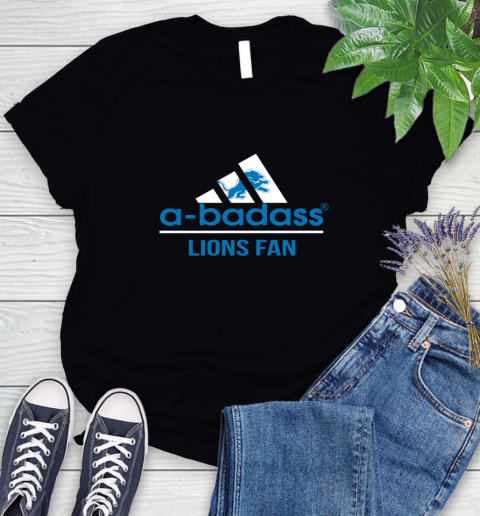 Detroit Lions NFL Football A Badass Adidas Adoring Fan Sports Women's T-Shirt