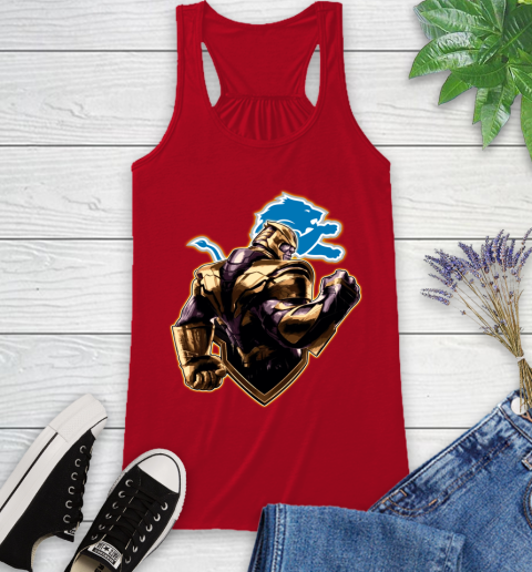 NFL Thanos Avengers Endgame Football Sports Detroit Lions Racerback Tank 6