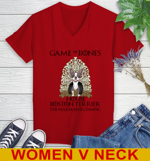 Game of bones house boston terrier dog the mailman is coming tshirt 68