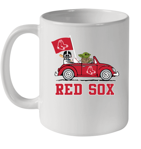 MLB Baseball Boston Red Sox Darth Vader Baby Yoda Driving Star Wars Shirt Ceramic Mug 11oz