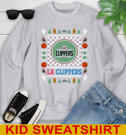 LA Clippers Merry Christmas NBA Basketball Loyal Fan Youth Sweatshirt 3