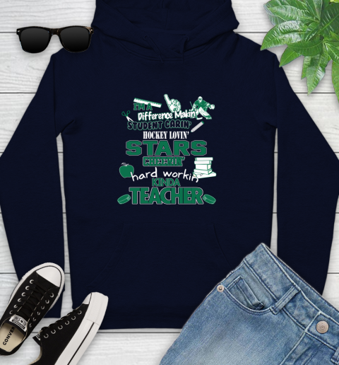 Dallas Stars NHL I'm A Difference Making Student Caring Hockey Loving Kinda Teacher Youth Hoodie 3