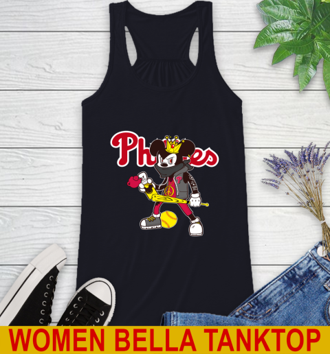 Philadelphia Phillies MLB Baseball Mickey Peace Sign Sports Racerback Tank 10