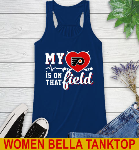 NHL My Heart Is On That Field Hockey Sports Philadelphia Flyers Racerback Tank 8 NHL My Heart Is On That Field Hockey Sports Philadelphia Flyers Racerback Tank - Image 8