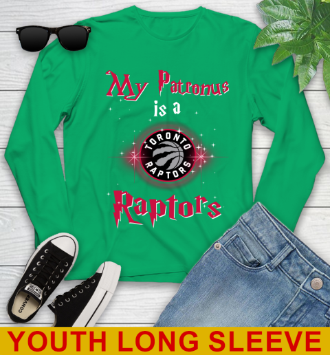 NBA Basketball Harry Potter My Patronus Is A Toronto Raptors Youth Long Sleeve 7