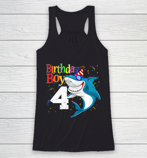 Kids 4th Birthday Boy Shark Shirts 4 Jaw Some Four Tees Boys 4 Years Old Racerback Tank