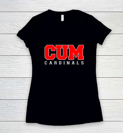 CUM Cardinals Christian University Michigan Women's V-Neck T-Shirt