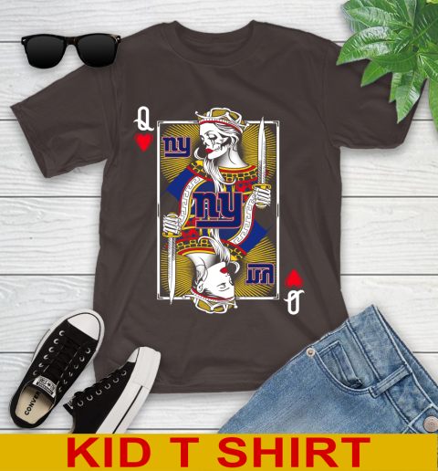 NFL Football New York Giants The Queen Of Hearts Card Shirt Youth T-Shirt 6