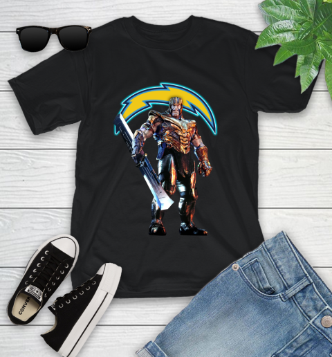 NFL Thanos Gauntlet Avengers Endgame Football San Diego Chargers Youth T-Shirt 2