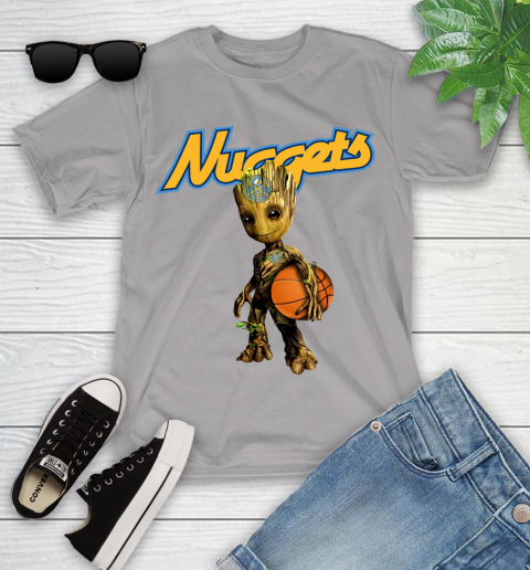 Denver Nuggets NBA Basketball Groot Marvel Guardians Of The Galaxy Youth T-Shirt 4