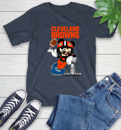 NFL Cleveland Browns Mickey Mouse Disney Super Bowl Football T Shirt T-Shirt 4