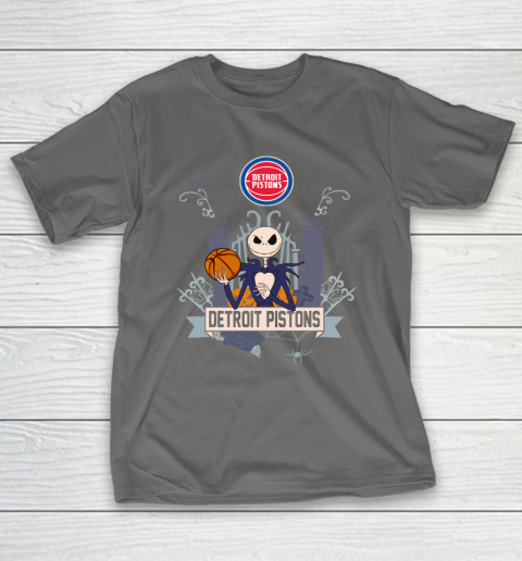NBA Detroit Pistons Basketball Jack Skellington Halloween T-Shirt 8
