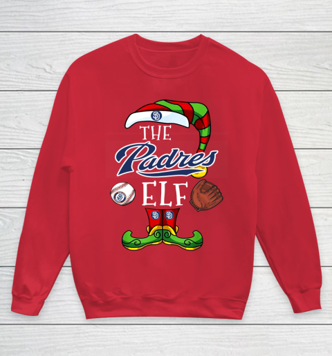 San Diego Padres Christmas ELF Funny MLB Youth Sweatshirt 7
