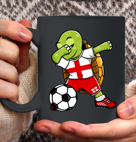 Dabbing Turtle England Soccer Fans Jersey English Football Ceramic Mug 11oz