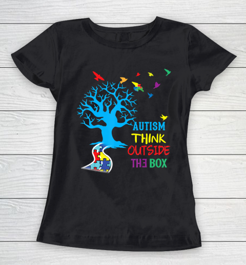 Autism Awareness Tree Autism Think Outside The Box Women's T-Shirt