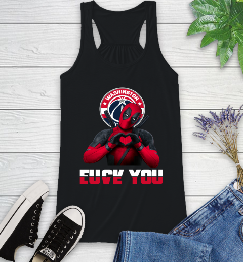 NBA Washington Wizards Deadpool Love You Fuck You Basketball Sports Racerback Tank