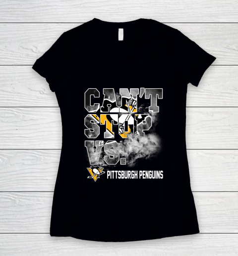 NHL Pittsburgh Penguins Hockey Can't Stop Vs Women's V-Neck T-Shirt
