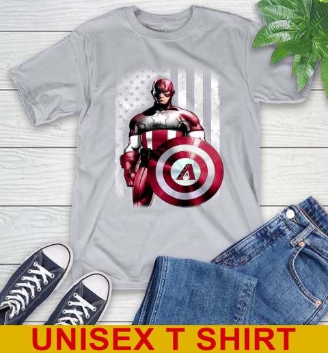 Arizona Diamondbacks MLB Baseball Captain America Marvel Avengers American Flag Shirt T-Shirt 5