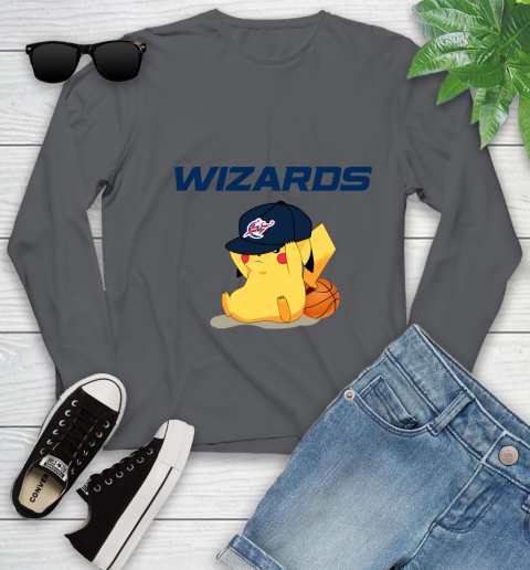 NBA Pikachu Basketball Sports Washington Wizards Youth Long Sleeve 8