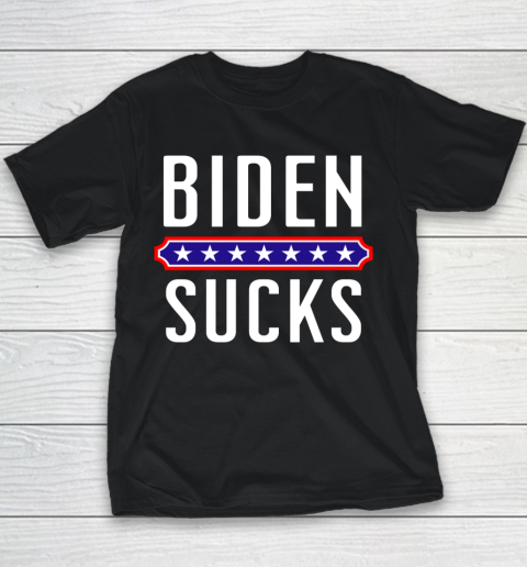 Biden Sucks Funny Anit Joe Biden Political Youth T-Shirt