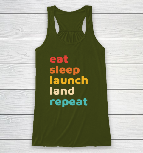 Eat Sleep Launch Land Repeat Racerback Tank 2