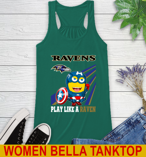 NFL Football Baltimore Ravens Captain America Marvel Avengers Minion Shirt Racerback Tank 5