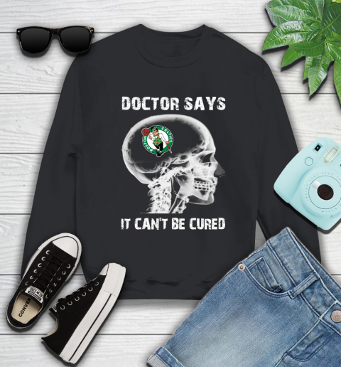 NBA Boston Celtics Basketball Skull It Can't Be Cured Shirt Sweatshirt