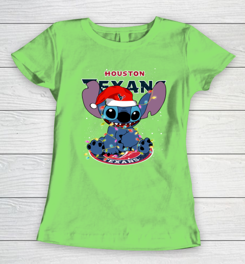 Houston Texans NFL Football noel stitch Christmas Women's T-Shirt 5